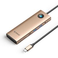 Hub 9-in-1 Usb-c – Usb-a, Usb-c, Hdmi, Sd, Rj45, Garso Išėjimas, Pd 100 W, 4k, 2,5 G – Rožinis Auksas