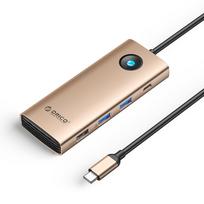 Hub 8-in-1 Usb-c – Usb-a, Usb-c, Hdmi, Vga, Rj45, Pd 100 W, 4k, 60 Hz, 1000Mbps – Rožinis Auksas