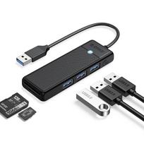 4 Prievadų Usb-a – Usb-a Sd Ir Microsd Kortelių Skaitytuvas, 1 M – Juodas