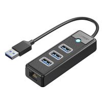 4 Prievadų Usb-a – Usb-a Rj45 2,5g Ethernet 1 M šakotuvas – Juodas