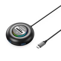 4 Prievadų Usb-c – Usb-a Sd Microsd Rgb Jungties Adapteris, 1,8 M, Juodos Spalvos