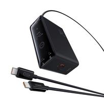 240 W Gan Usb-a Ir Usb-c Tinklinis įkroviklis Su Maitinimo Kabeliu – Juodas
