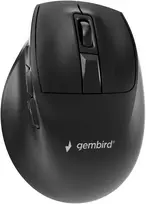 Gembird MUSW3-9B-01 Triple-mode wireless ergonomic pelė (2.4G + BT + USB), 2400 DPI, 9-button, juodas
