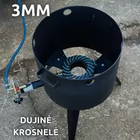 Kazan Mangal Krosnelė dujinė kazanui 8-12L / skersmuo 36cm / plienas 3mm (be degiklio)