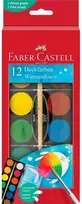 Faber-Castell akvarelinių dažų dėžutė, 12 spalvų, didelė (125018)
