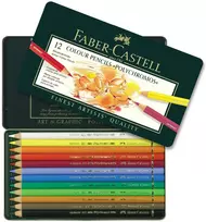 Spalvotų pieštukų rinkinys Faber-Castell Polychromos, 12 vnt. (110012)