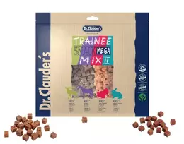 DR. CLAUDER’S TRAINEE SNACK MEGA MIX2 vytintos mėsos skanėstai kubeliais šunims ir katėms 500g