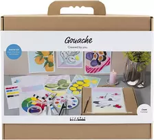 Diy Kit „Pasidaryk pats“ rinkinys – pradedančiųjų rankdarbių rinkinys guašui – paveikslai – įvairios spalvos (977852)