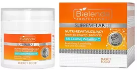 Bielenda Professional „SupremeLab Energy Boost“ maitinamasis ir atgaivinamasis veido ir paakių kremas su 5 % dvigubu vitamino C kiekiu, 40 ml