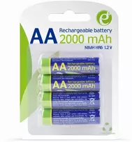 Gembird Įkraunamos AA baterijos (paruoštos naudoti), 2000 mAh, 4 vnt. pakuotėje