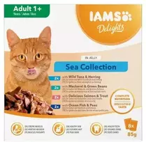 Eukanuba IAMS DELIGHTS Adult Sea in Jelly box – šlapias pašaras katei – 8x85g