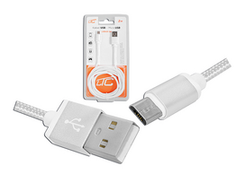 Lamex LTC PS USB - microUSB kabelis 2 m pintas baltas