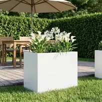 Sodo vazonas Balta 50 x 40 x 50 cm Šaltai valcuotas plienas