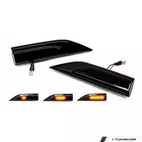 Dinaminių LED posūkių komplektas skirtas VW T6 (15-19), juodi