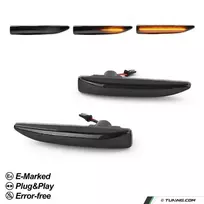 Dinaminių LED posūkių ant sparnų komplektas skirtas BMW E65 / E66 (01-08), juodi