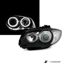 Angel Eyes Priekiniai Žibintai DEPO V2, komplektas skirtas BMW E81/E82/E87/E88