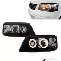 Priekiniai Žibintai su Angel Eyes žiedais, komplektas skirtas VW T5 (03-09)