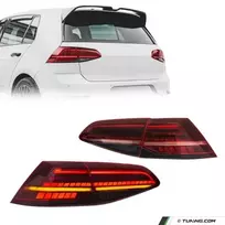 R išvaizdos LED Galiniai Žibintai su Dinaminiais posūkiais, komplektas skirtas VW Golf MK7 (13-19) hečbekui