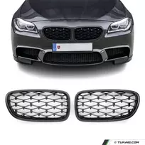 Diamond Priekinės Grotelės, komplektas tinkantis BMW F10 / F11, juodos blizgios