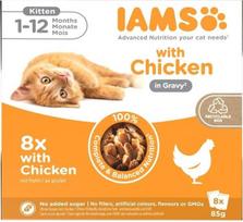 Eukanuba IAMS DELIGHTS Kitten in Gravy box – wet cat food – 8x85g
