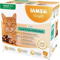 Eukanuba IAMS DELIGHTS Land & Sea Collection in Gravy box – wet cat food – 8x85g
