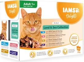 Eukanuba IAMS DELIGHTS Land & Sea Collection in Jelly box – wet cat food – 12x85g