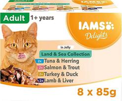 Eukanuba IAMS DELIGHTS Land & Sea Collection in Jelly box – wet cat food – 8x85g