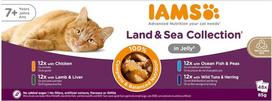 Eukanuba IAMS Senior Meat & Fish Mix in Jelly box – wet cat food – 48x85g
