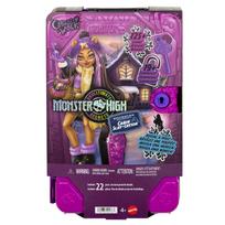 Lėlė su priedais Mattel Monster High Skulltimate Secrets Cabin Slay-Cation Clawdeen Wolf JMG65, 28 cm, violetinė sp.