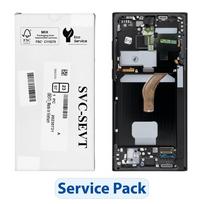 ServicePack LCD ekranas SAMSUNG S22 Ultra S908, grafito spalvos GH82-27488E