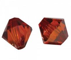 Swarovski kristalų briaunoti karoliukai, raudona magma, 11vnt.