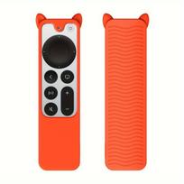 Išmaniojo (Smart TV) ir televizoriaus priedas Silikoninis dėklas su kačiuko ausytėmis, Apple TV 4K/HD,  Oranžinė