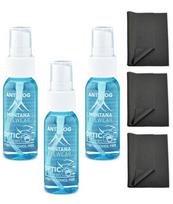 Antirūko skystis akiniams 3x30 ml ir 3 mikropluošto šluostės rinkinys