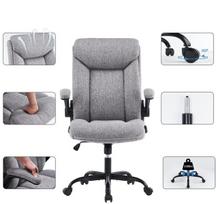 Ergonomiczne krzesło obrotowe z regulacją wysokości szare do biura i domu