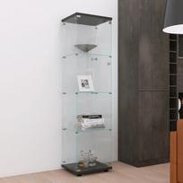 Stiklinė Vitrina, viengubos durys, 164 x 42 x 36 cm, juoda