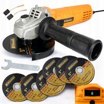Kampinis šlifuoklis RIWALL PRO, 125 mm, 2000 W, 12 000 aps./min., 6 diskai
