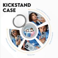 Dėklas CARE iPhone 16 Pro Max Transparent su Silver Kickstand ir MagSafe