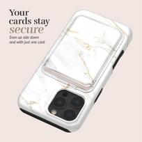 Kortelių dėklas MIO White Marble MagSafe Baltas marmuras