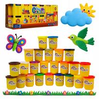 Plastilinas lipni masė makaronų gaminimo mašinėlė sensorinis žaislas rinkinys vaikams 24 elementai click4toys