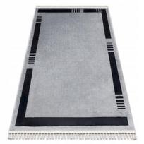 Elegantiškas pilkas kilimas su kutais 118x180 cm