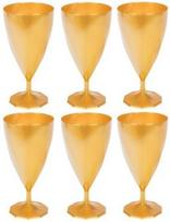 Plastikinės auksinės vyno taurės 150 ml, 6 vnt.