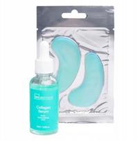 Paakių priežiūros rinkinys IDC Institute Eye Patches & Serum Set, serumas, 30 ml + paakių kaukė, 1 pora