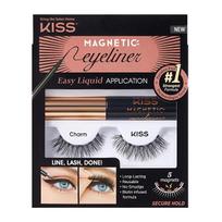 Kiss Magnetic Eyeliner & Lash Kit dirbtinės magnetinės blakstienos, 07 Charm