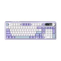 Žaidimų Klaviatūra Mechaninė AJAZZ AK980 V2 98% ARGB HotSwap Belaidė BT USB-C 2.4GHz su TFT ekranu Maillard Switch (Purple-White-Blue))