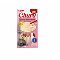Churu Senior 10+ kreminis skanėstas katėms su tunu ir lašiša, 4 vnt., Pakuotė 1 vnt.