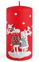 Mondex Žvakė REINDEER, vidutinio cilindro formos, 7x7x14 cm, parafininė, raudona