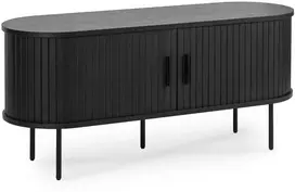 TV staliukas TV spintelė svetainei, dviejų durų, TRISH, 120 cm, juoda, moderni