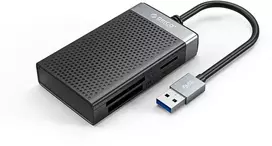 Orico CL4D-A3 USB-A 3.0 SD Micro SD CF MS 5Gb/s atminties kortelių skaitytuvas - Juodas ir Sidabrinis