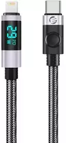 Orico LDC2L USB-C į Lightning PD kabelis 29W su LED Ekranas 480Mbps 1.5m - Juodas