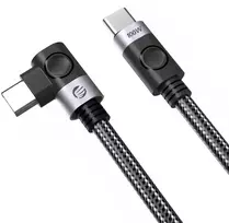 Orico C2C PD100W Nešiojamas kompiuteris Fast Charging Cable (Right Angle) juodas 0.5m